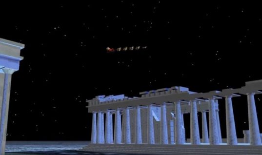 Δείτε τον Άγιο Βασίλη πάνω από την Ακρόπολη! – Πέρασε από την Ελλάδα το βράδυ της Κυριακής (Vid)