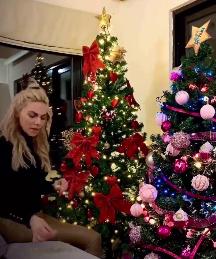 Πρωτοτυπεί η Ιωάννα Μαλέσκου: Στόλισε δύο χριστουγεννιάτικα δέντρα στο σπίτι της! (εικόνες)