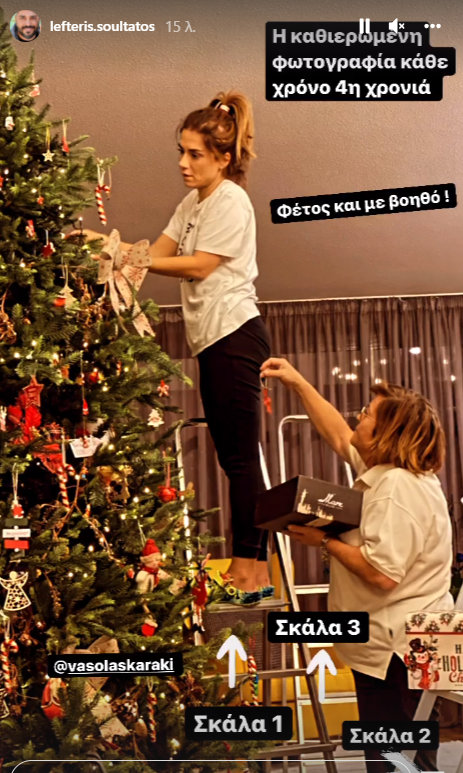 Η Βάσω Λασκαράκη στόλισε το πανύψηλο χριστουγεννιάτικο δέντρο της- Χρειάστηκε σκάλα! (εικόνα)